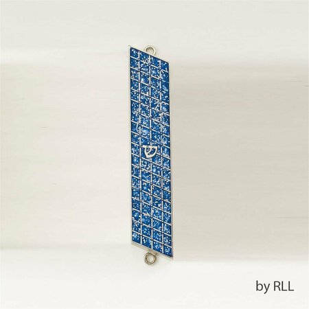 RITE LITE 5 in. Mezuzah Blue Glitter Gift Box MZE-12